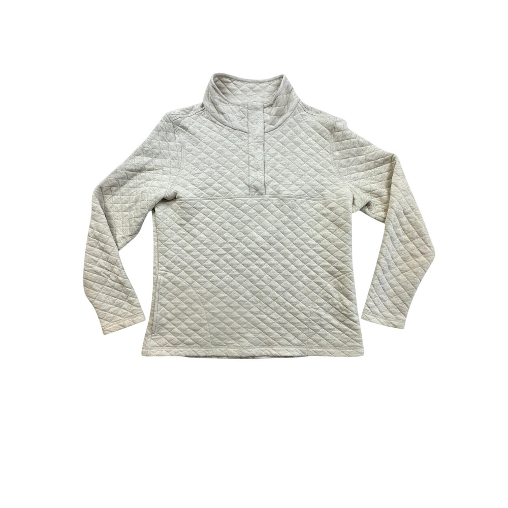 Avalanche Outdoor Supply Co Quilted Snap Pullover Oatmeal Heather Gray Large